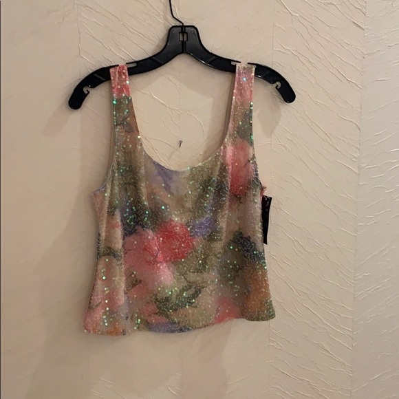 Rickie Freeman for Teri Jon Tops - NWT crop top with sequins T18